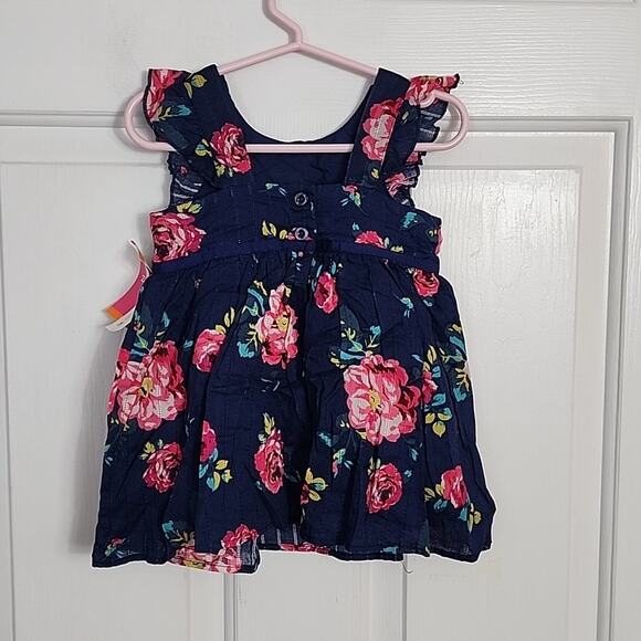 Zunie Blue Floral Dress. NWT, 12 Months - Picture 3 of 6